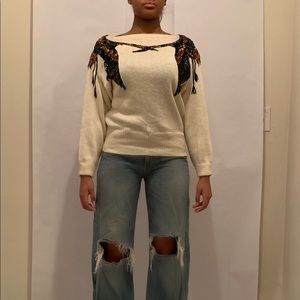 Vintage sequin embellished knit sweater